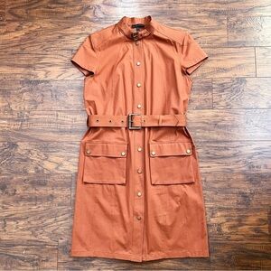 BELSTAFF • Aylesbury Dress safari cargo belted rust orange gabardine